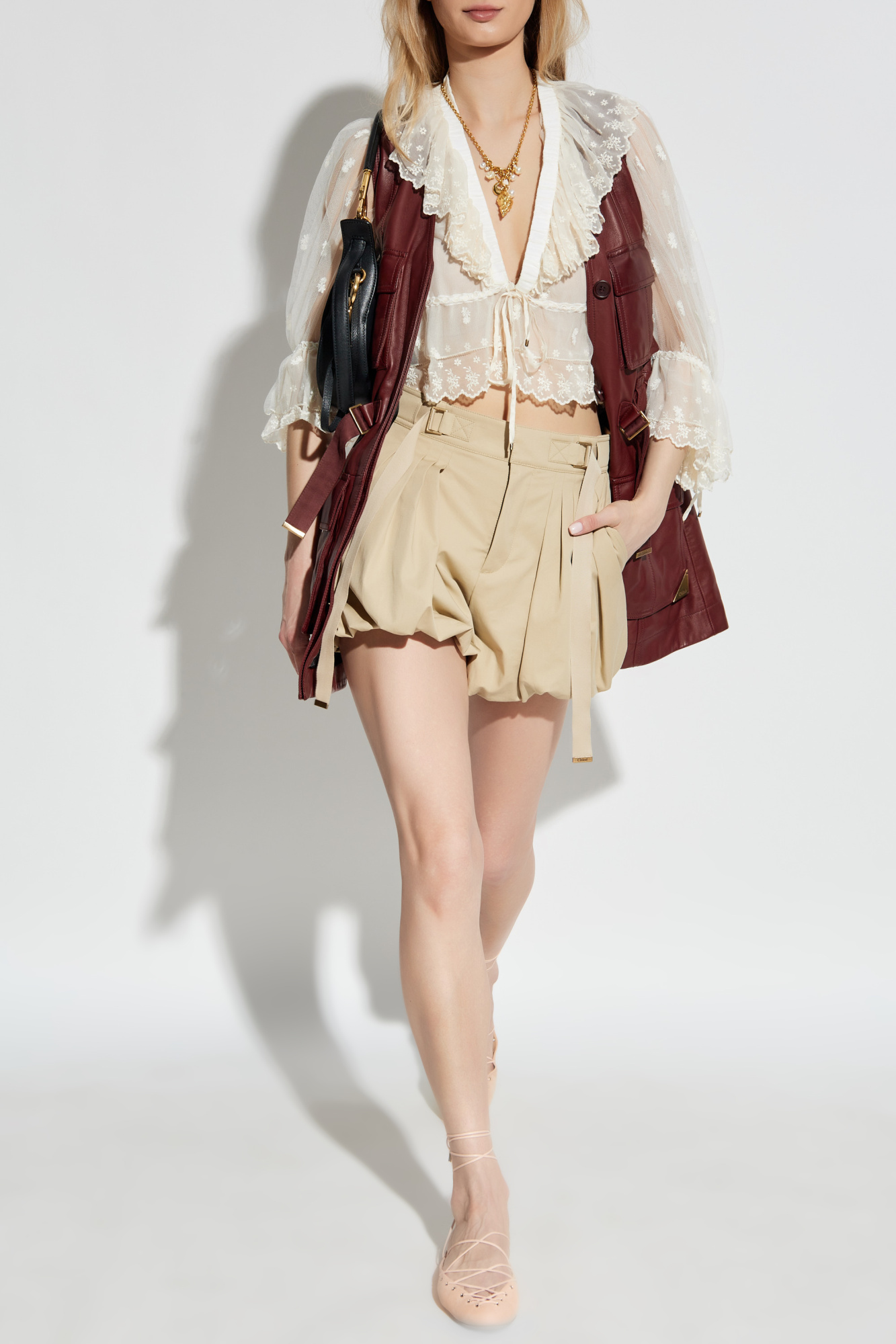 Burgundy Leather vest Chloé - Vitkac AS